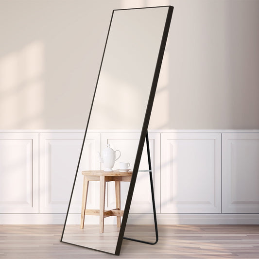 Sudica Standing Floor Mirror 63"x20" Full-Length Rectangular Bedroom Body Mirror with Metal Black Frame