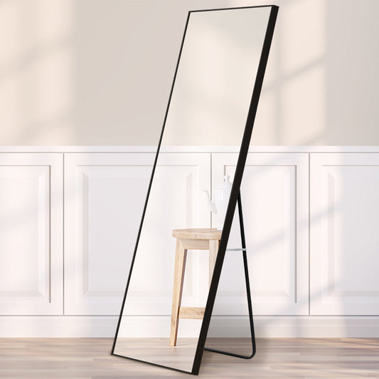 Sudica Full-Length Floor Mirror 65"x 23" Wooden Rectangular Bedroom Modern Standing Body Mirror, Black