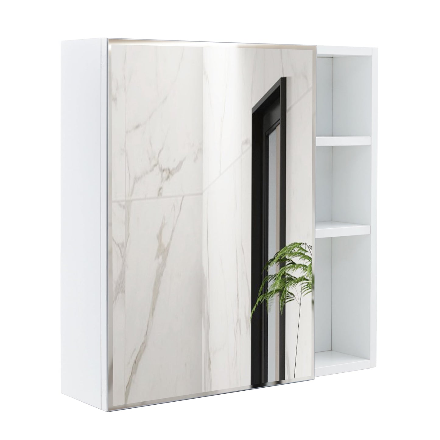 Bathroom Wall Mirror Cabinet, Sudica Medicine Cabinet with Single Door White Storage with Mirrors