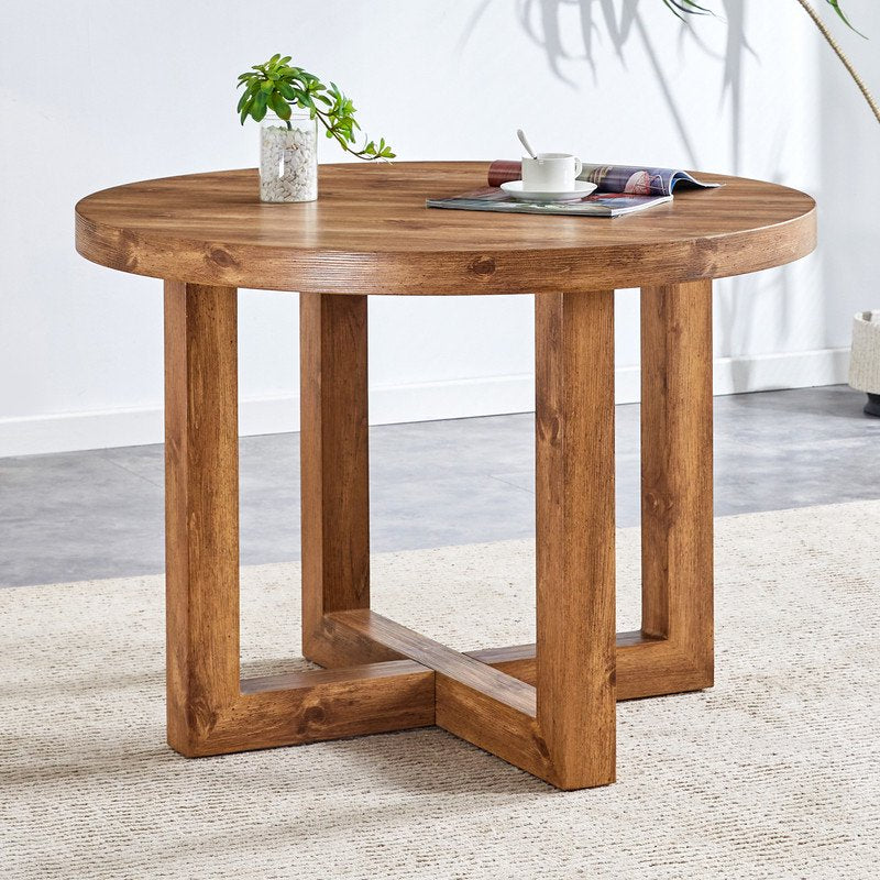 Modern and Practical Circular Dining Table.Sudica 42 inch Coffee Table with Wooden Tabletop for Living Room and Bedroom